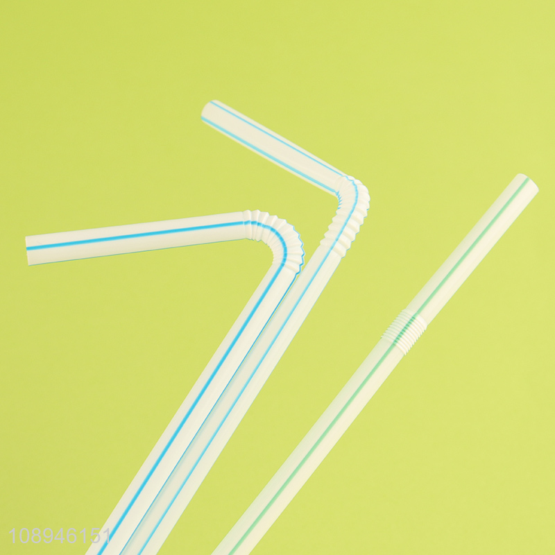 Wholesale Individually Paper Wrapped Flexible Plastic Drinking Straws