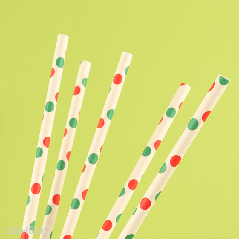 New Product Food Grade Paper Straws Polka Dot Drinking Straws