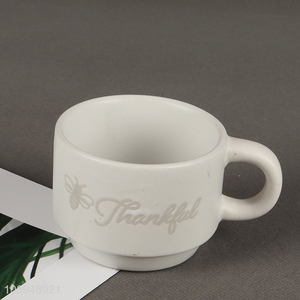 New arrival white ceramic coffee cup tea cup with handle