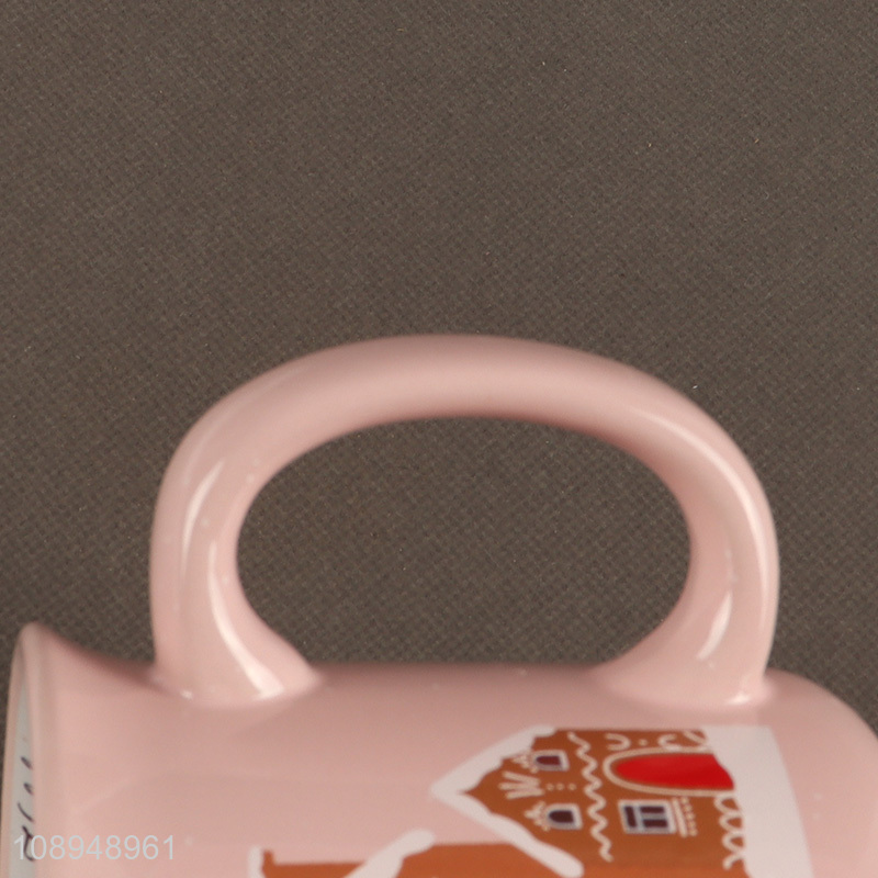 Popular products ceramic printed coffee cup water cup with handle