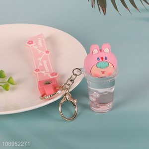 Low price portable milk tea cup pendant keychain for decoration