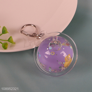 Most popular ball shaped quicksand pendant keychain for gifts