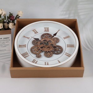 New arrival round home decor real moving gear wall clock