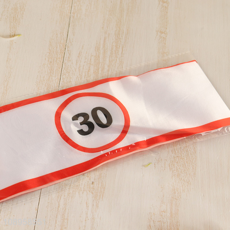 Good Quality 15PCS 30-Year-Old Speed Limiter Birthday Party Sashes