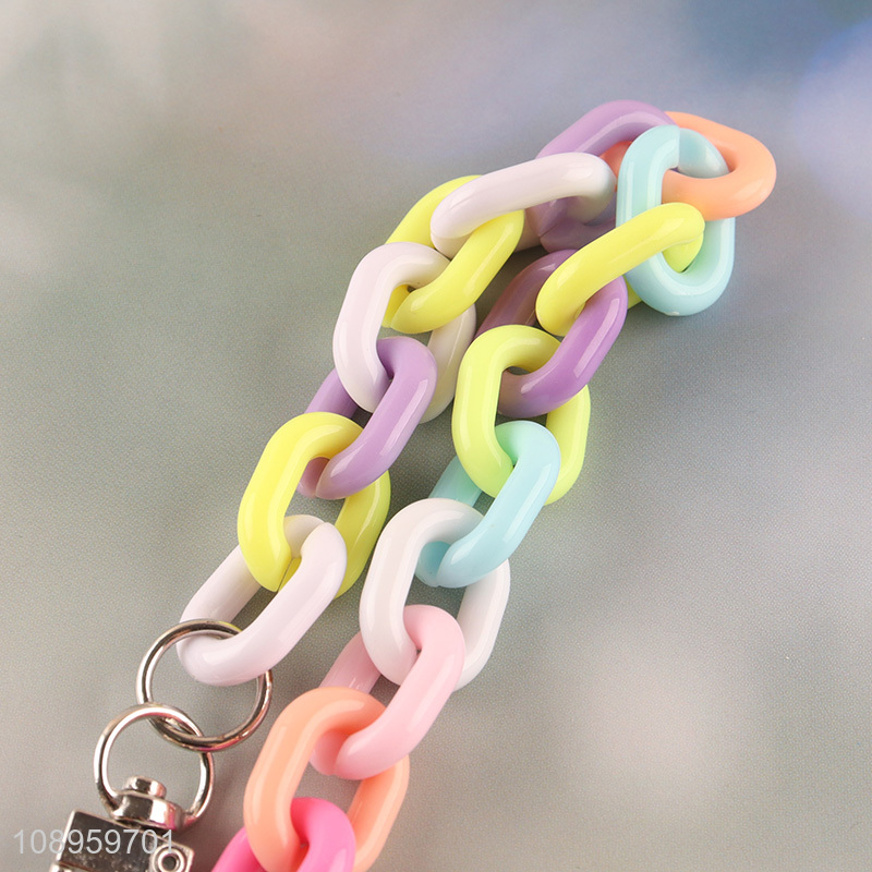 New Product Candy Colored Acrylic Phone Chain Pearl Phone Wrist Strap