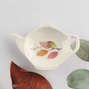 New Arrival Teapot Shaped Ceramic Tea Bag Holder Tea Bag Coasters