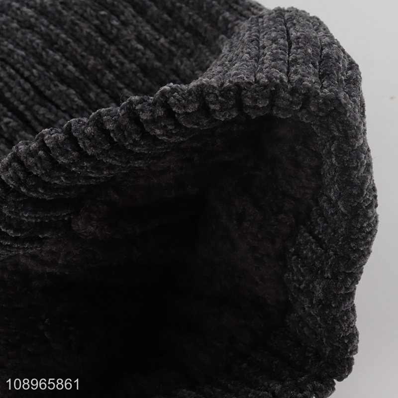 New Product Unisex Soft Warm Trendy Chenille Beanie Winter Beanie Cap