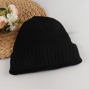 High Quality Unisex Winter Hat Ribbed Beanie Hat Warm Knit Beanie Cap