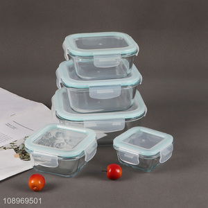 Online wholesale square glass food container preservation box