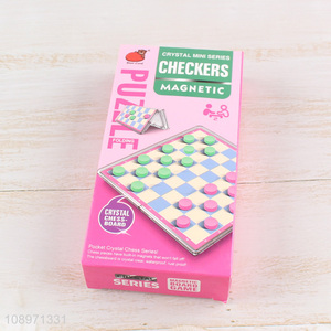 Hot Selling Magnetic Checkers Board Game with Folding Board for Kids