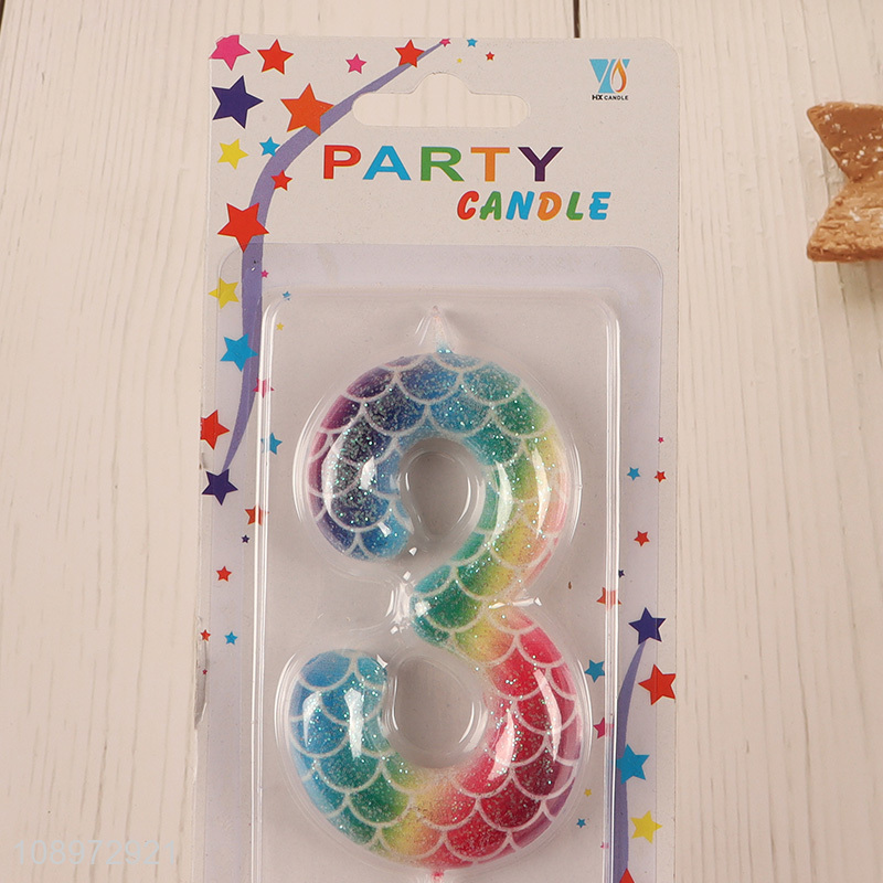 China products rainbow color number3 birthday cake candle