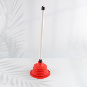 Good Quality Toilet Plunger with Plastic Handle for Bathroom