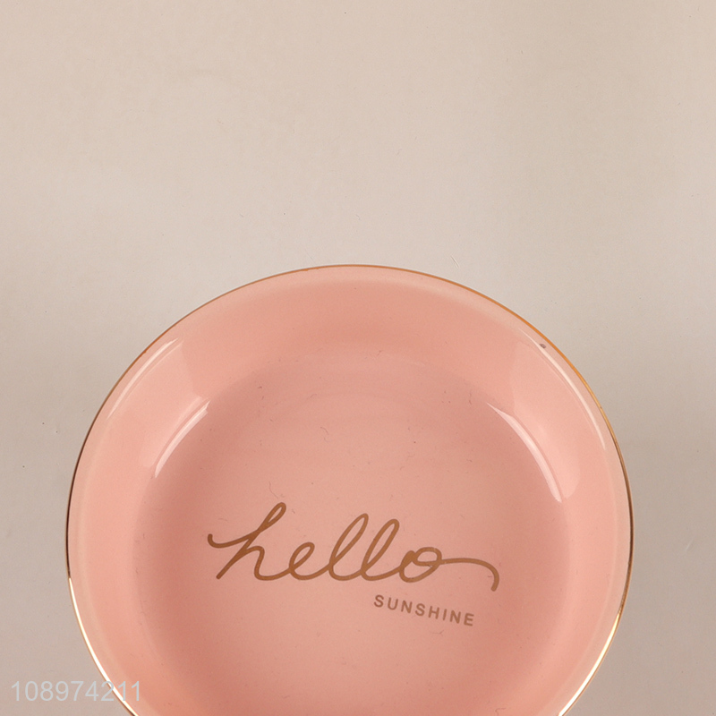 New product pink round ceramic home restaurant tableware plate