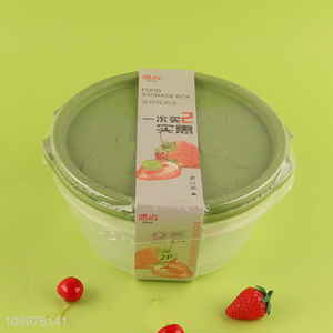 Popular products 2pcs plastic food container <em>storage</em> <em>box</em> with lid