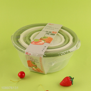 Low price 4pcs round food container food <em>storage</em> <em>box</em> for sale