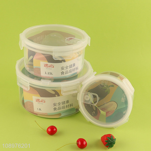 Factory price round sealed food container <em>storage</em> <em>box</em> with lid