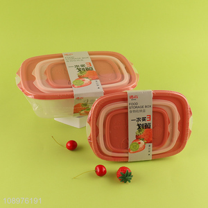 Hot products 3pcs clear food <em>storage</em> <em>box</em> set for home kitchen