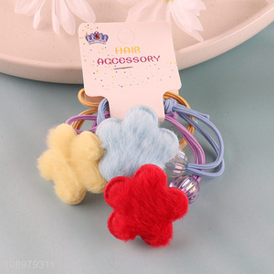 Online wholesale flower shape colorful elastic hair ring hair rope