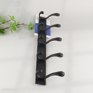 Yiwu market black bathroom kitchen aluminum wall-mounted hook