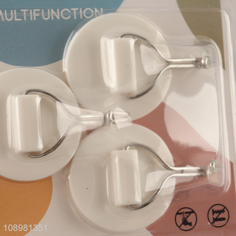 China products round 3pcs multi-purpose sticky hook adhesive hook