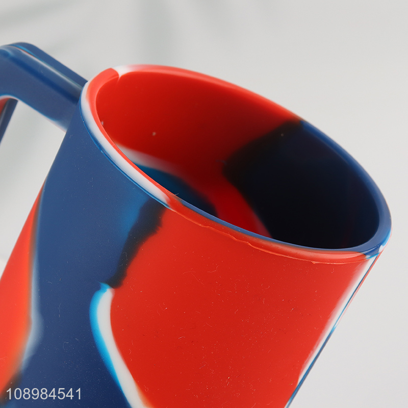 Hot products silicone water cup drinking cup with straw&handle