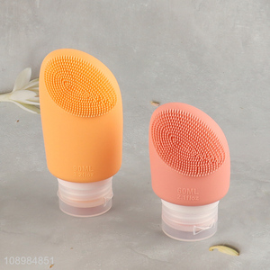 Best sale portable silicone travel toiletries bottle with facial brush