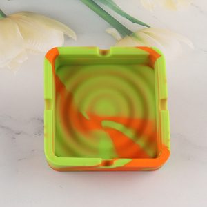 Factory direct sale square heat-resistant silicone ashtray wholesale