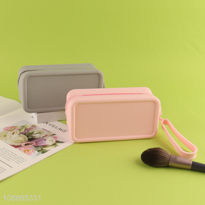 Most popular multicolor portable travel silicone cosmetic bag makeup bag