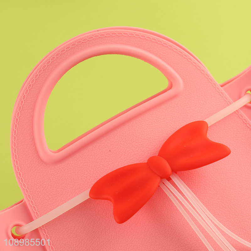 Top products pink waterproof silicone handbag with bowknot