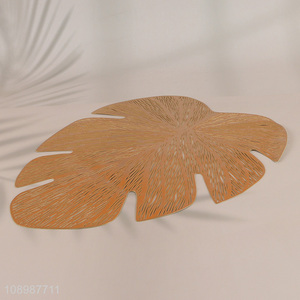 Hot Selling Leaf Shaped PVC Dining Table <em>Placemat</em> for Restaurant Hotel