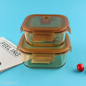 Hot sale square heat-resistant glass food container preservation box