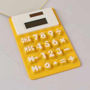 High Quality Flexible Siicone Calculator Foldable Solar Powered Desktop Calculator