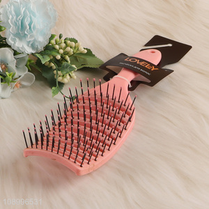 Online Wholesale Curved Vented Detangling Hair Brush with Nylon Bristles