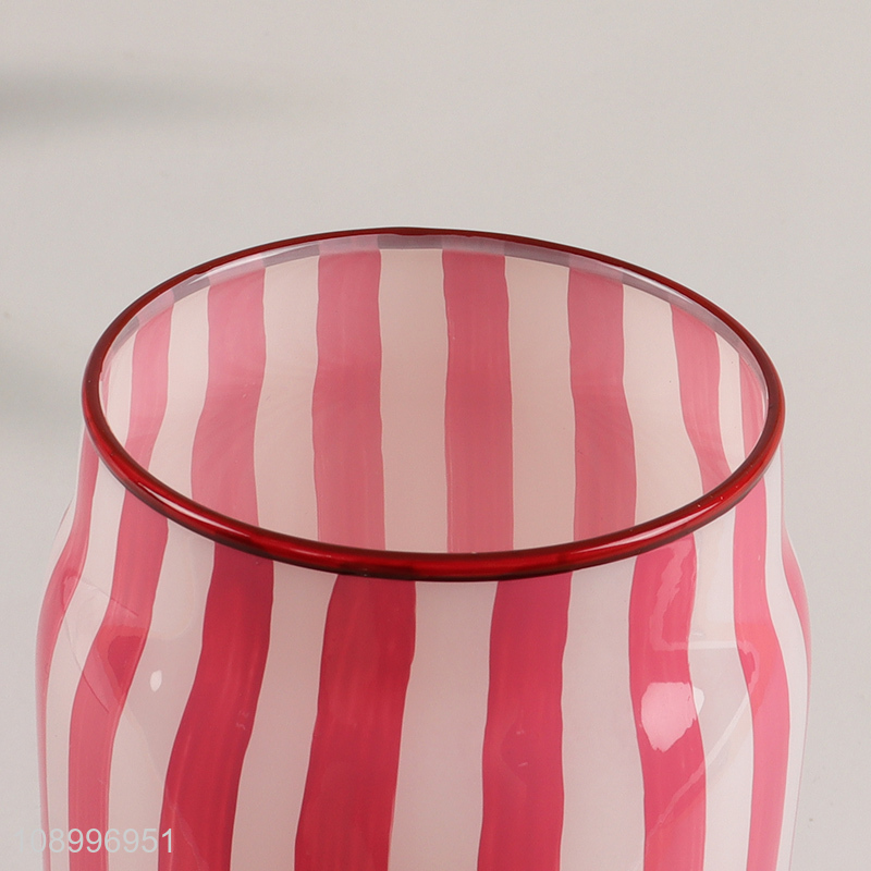 Hot Selling Colored Striped Glass Cup Modern Glass Juice Wine Cup