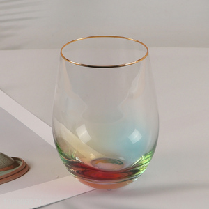 New Product Rainbow Color <em>Glass</em> <em>Cup</em> Juice Wine <em>Cup</em> Drinkware Glasses