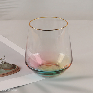 High Quality Rainbow Color <em>Glass</em> Water Juice Milk <em>Cup</em> Drinking <em>Cup</em>