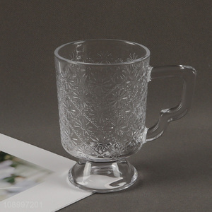 Good Quality Clear <em>Glass</em> Water <em>Cup</em> Lead Free <em>Glass</em> Milk <em>Cup</em> with Handle