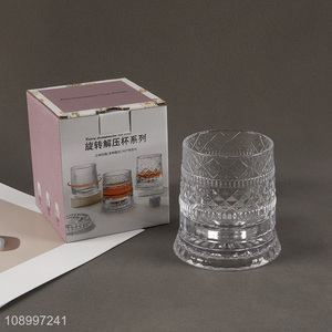 Good Quality Spinning Whiskey Glasses Rotatable Whiskey Glasses with Coaster