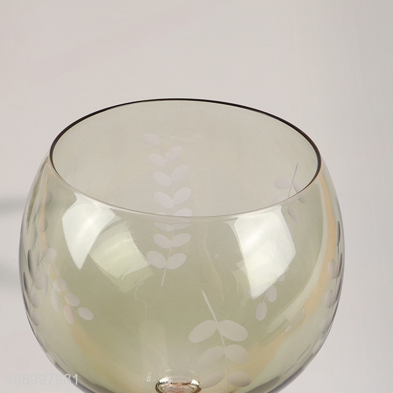 New Arrival Leaf Pattern Wine Goblet Stemmed Corktail Whiskey Glasses