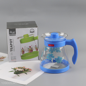 Top selling 1500ml large capacity glass tea pot water pot