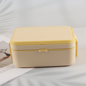 Top products double-layer portable school office lunch box with spoon&fork