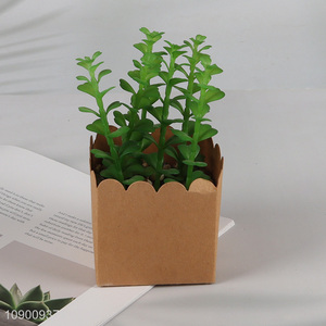 Yiwu market home office decor fake plants artificial potted plants with kraft paper box