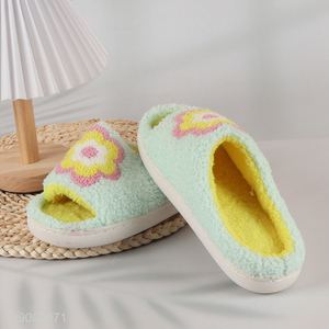 China products flower pattern women winter warm home slippers for sale