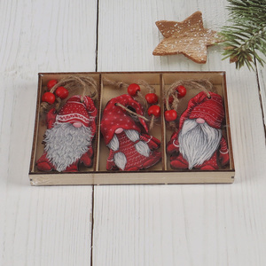 Best selling christmas tree gnomes wooden pendants ornaments wholesale