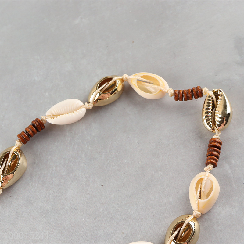 High Quality Adjustable Natural Cowrie Shell Necklace for Women Men