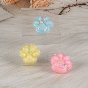 Most popular 3pcs cat paw shape multicolor squeeze toys for stress relief