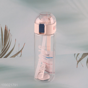 Online Wholesale 550ml Portable Reusable Plastic Water Bottle with <em>Straw</em>