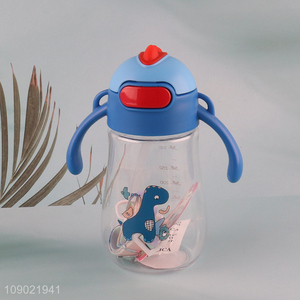 Wholesale 400ml Portable Plastic Water Bottle with Straw for Kids Toddlers