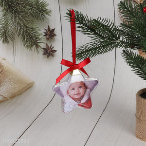 Hot products star shape photo frame Christmas tree hanging ornaments