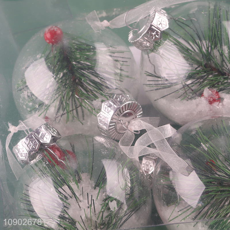 Low price 4pcs clear Christmas ball Christmas hanging decoration